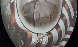 WWI Military Named Soldier Flag Eagle Photo Frame Convex Glass