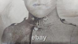 WWI Military Named Soldier Flag Eagle Photo Frame Convex Glass