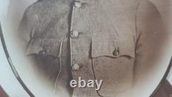 WWI Military Named Soldier Flag Eagle Photo Frame Convex Glass