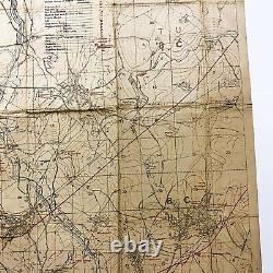 WWI Montbrehain'9/19/1918' German Emplacement and Trench Positions Linen Map