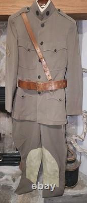 WWI Named KS Infantry Militia Uniform EC Park Sam Browne Dog Tags Portrait
