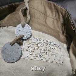 WWI Named KS Infantry Militia Uniform EC Park Sam Browne Dog Tags Portrait