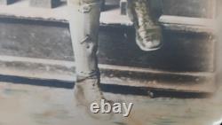 WWI Named Soldier Tinted Photo Frame Convex Glass Co. D 357th Inf. 90th Div