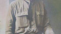 WWI Named Soldier Tinted Photo Frame Convex Glass Co. D 357th Inf. 90th Div