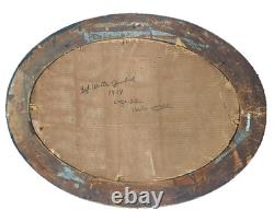 WWI Named Soldier Tinted Photo Frame Convex Glass Co. D 357th Inf. 90th Div