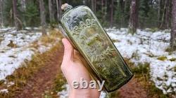 WWI ORIGINAL GERMAN J. J. W. PETERS GIN GREEN GLAS BOTTLE from CHRISTMAS BATTLES