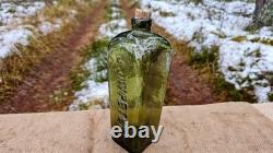 WWI ORIGINAL GERMAN J. J. W. PETERS GIN GREEN GLAS BOTTLE from CHRISTMAS BATTLES