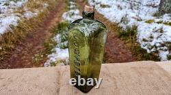 WWI ORIGINAL GERMAN J. J. W. PETERS GIN GREEN GLAS BOTTLE from CHRISTMAS BATTLES