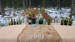 WWI ORIGINAL GERMAN J. J. W. PETERS GIN GREEN GLAS BOTTLE from CHRISTMAS BATTLES