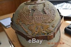 WWI Original Prussian Ersatz Pressed Felt Spike Helmet