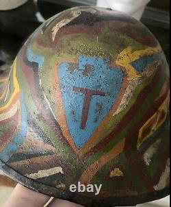WWI Painted Camouflage 36th Infantry Helmet