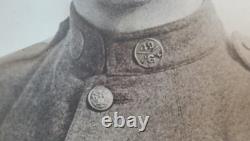 WWI Photo Soldier Oval Antq Metal Ornate Frame Bubble Glass 49th Inf. Reg. Co. G