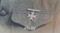 WWI Photo Soldier Oval Antq Metal Ornate Frame Bubble Glass 49th Inf. Reg. Co. G