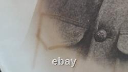 WWI Photo Soldier Oval Antq Metal Ornate Frame Bubble Glass 49th Inf. Reg. Co. G