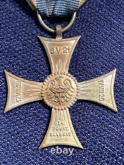 WWI Poland Cross of Valor & Merit Silesian Type 2 1927 Original RARE