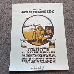 WWI Poster 472nd Engineers Ariel Photography Washington DC Recruitment