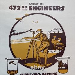 WWI Poster 472nd Engineers Ariel Photography Washington DC Recruitment