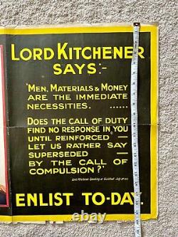 WWI Poster Lord Kitchener Says Enlist Today World War One Recruiting