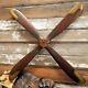 WWI Replica Four 4 Blade Wood Wooden 46 Airplane Aircraft Propeller Brass Edges