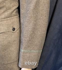 WWI Service Coat. FIELD PROMOTED OFFICER REVERT BACK TO SGT withGreen Mohair Cuff