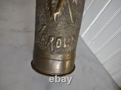 WWI Shell Casing Floral Trench Art Vase / John J Coyne / Verdun Battle