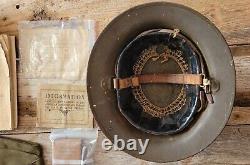 WWI Soldier Grouping- Helmet, books, leggings, Hat- SEE PICS