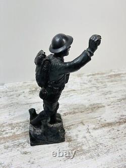 WWI Spirit of the American Doughboy E. M. VIQUESNEY Sculpture 1921-1925 Read