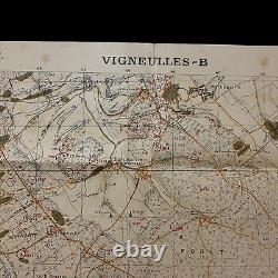 WWI St. Mihiel Operations Vigneulles Heavily Detailed Trench & Artillery Map