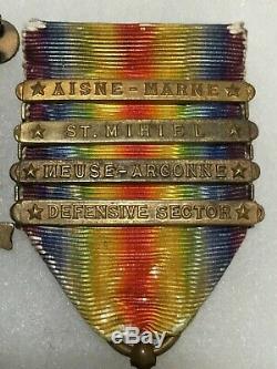 WWI USMC ENGRAVED PH & Good Conduct Medal Grouping. 74th Company Marine