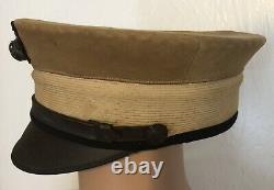 WWI USMC Officer Cover Bell Crown Hat Cap Dress Khaki Marine Corps Ellis EGA