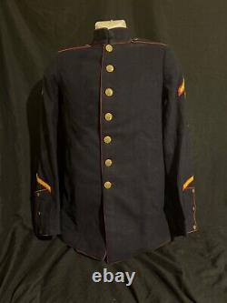 WWI USMC P1924 EM Dress Blue Coat w METAL BELT HOOK. Mounted Detachment CHINA