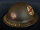 WWI US AMBUALANCE SERVICE, THIRD ARMY & DUAL RED CROSS INSIGNIA PAINTED HELMET