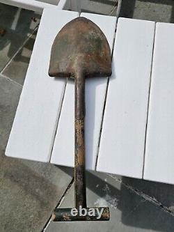 WWI US ARMY F. M. H. S. CO 1917 T HANDLE SHOVEL withCANVAS COVER