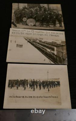 WWI US Army 110th Infantry 28th Division Band France Three Photographs War-Time