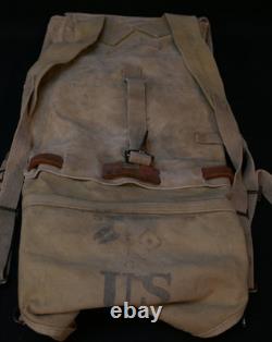 WWI US Army 116th HQ Signal Corps M1910 Haversack 1917, Roll, and Mess Pouch
