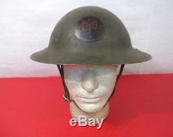 WWI US Army 27th Division Grouping M1917 Helmet & Gas Mask withUnit History Books