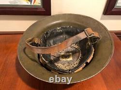 WWI US Army 28th Infantry Division painted combat helmet with liner, chinstrap