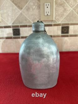 WWI US Army AEF M1910 Canteen Seamless Spun Aluminum Canteen Lathe RARE WW1