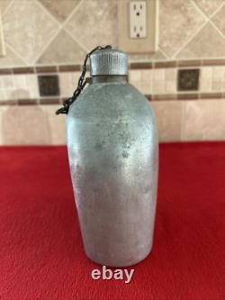 WWI US Army AEF M1910 Canteen Seamless Spun Aluminum Canteen Lathe RARE WW1