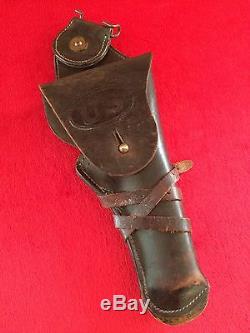 WWI US Army AEF M1912 Leather Swivel Holster Colt M1911.45acp Pistol Cavalry