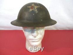 WWI US Army AEF M1917 Helmet Shell withHand Painted 2nd Infantry Div. Emblem #1