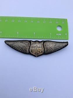 WWI US Army Air Service Pilot Badge Aviation Dallas Type Wing