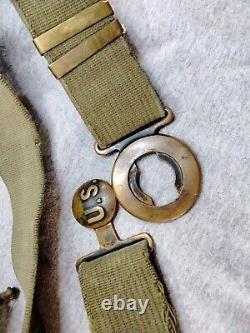 WWI US Army Canvas Garrison Belt withUS Buckle No Date