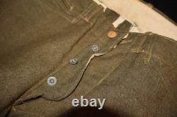 WWI US Army Enlisted Wool Trousers Breeches Reinforced Calves Drawstring Present