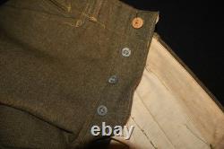 WWI US Army Enlisted Wool Trousers Breeches Reinforced Calves Drawstring Present