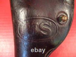 WWI US Army M1909 Leather Holster M1917.45 Revolver Mrkd RIA 1911 NICE #5