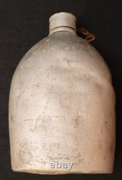 WWI US Army M1910 Flat Top Canteen Spun Aluminum E HARDER Cayamaca Checkers Game