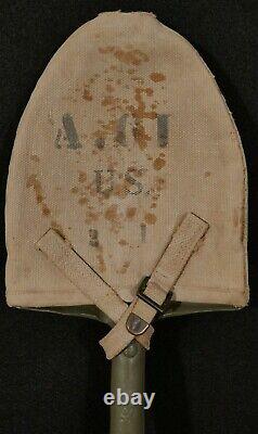 WWI US Army M1910 T-Handle Shovel Entrenching Tool & Cover'AJ Bates Co 8-18