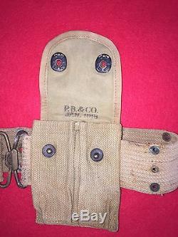 WWI US Army M1916 Leather Holster Colt 45 BOYT DATED 1917 & Belt