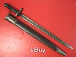 WWI US Army M1917 Bayonet & 1st Pat Leather Scabbard Winchester M1917 Enfield